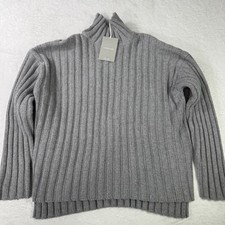 Everlane The Boxy Turtleneck Everyday Wool Cashmere Heathered Gray Large NWT picture