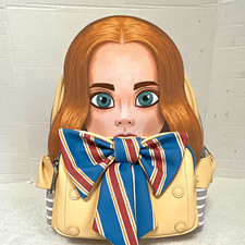 Loungefly M3GAN Mini Backpack with Bow Beige Gray Blue Movie Franchise picture
