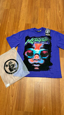 Hellstar Goggles Purple Graphic Print Crew Neck Short Sleeve T-Shirt w/ Logo picture