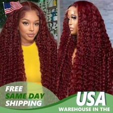 Brazilian Virgin 250% Density 5x5 Jerry Curly Burgundy 99J  Human Hair picture