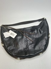 Xlg Boho HOBO INTERNATIONAL Glazed Leather Black  ROGUE  $288 Wanderlust NWT picture