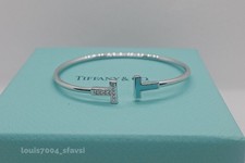 New.platinum DiamondTlfanyCoTurquoise Enamel Bracelet 7” W/ Box picture