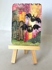 OOAK ACEO “Bats” Painting 2.5x3.5 original art. picture
