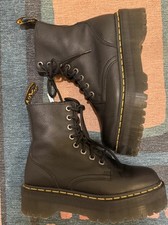 Dr. Martens Men’s Black Leather Combat Ankle Boots Lace-Up Side Zip US 7 picture