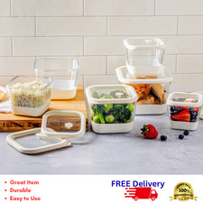 12 Pc Glass Airtight Food Storage Container Set Tempered Borosilicate Nestable picture