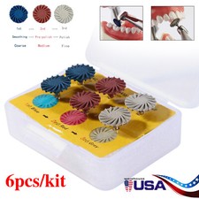 6Pcs Dental Composite Polishing Diamond System RA Disc 14mm Wheel Kit SANDENT po picture