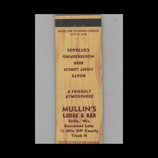 Matchbook Cover Mullin's Lodge & Bar Delta WI picture