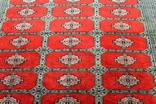 9X6 BEAUTIFUL HAND KNOTTED 300+KPSI VEGETABLE DYE WOOL GEOMETRIC BOKHARA RUG picture