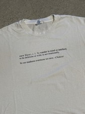 Vintage 90’s Rare Rave Definition Men’s Graphic T-shirt White XL Funny Retro picture