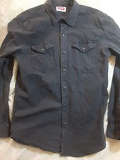 Vintage Wrangler Faded Black Western Pearl Snap Long Sleeve Men Med(fits Small) picture