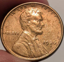 1926S Lincoln Cent BU Unc. Red Semi Key Date Tough in Red ID88419 picture