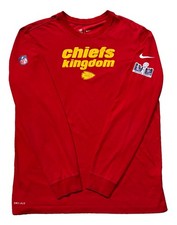 Nike Kansas City Chiefs Long Sleeve Sideline Shirt. Mens L. Red. NFL. SB 58. picture