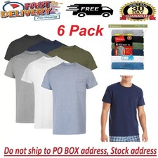 Hanes 6-Pack Pocket Tee Men's T-Shirt Soft and Breathable Assorted picture