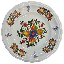 GINORI DIAMONDSTONE PESCARA FRUIT MOTIF SALAD PLATE SET OF 12 RARE HTF picture