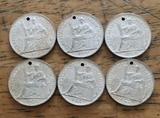 Lot Of (6) French Indo Chine Francaise 10 Cent Silver Coins￼ French Indochina picture