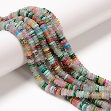 Mixed Gemstone Smooth Rondelle Beads Size 2x6mm 15.5'' Strand picture