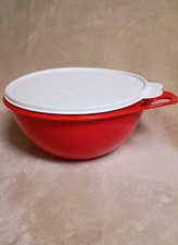 NEW Tupperware Thatsa Bowl Jr 12C Mix Store Serve Chili Red With White Lid picture