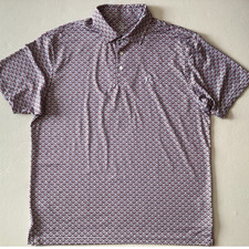 Rhoback The Bunting Men Golf Polo Shirt Flag Red American Bunting Size M picture
