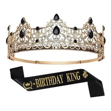 Birthday King Crown and Sash for Men Birthday Prop Decoration Party Costume picture