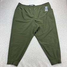DSG Woven Jogger Pants Womens 3X Green Mid Rise Slim Fit Activewear Athleisure picture