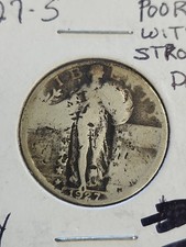 1927-S Standing Liberty Quarter Vg Scratch Details  picture