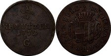 RDR Burgau Günzburg 1/4 Kreuzer 1772 Maria Theresa 2.2g Original Coin #VK514 picture