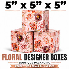 5x5x5 Boho Floral Designer Shipping Boxes 32 ECT Boutique Gift Mailers picture