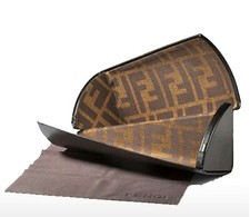 New Authentic Fendi Twist Black Hard Faux Leather Eyeglasses Case (SMALL) picture