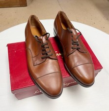 Salvatore Ferragamo Men’s Leather Shoes Style West  0050428 In Tan 10.5 D NOS picture