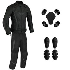 MOTORCYCLE CORDURA TEXTILE 2 PIECE SUIT TOURING WITH CE ARMOUR 100% WATERPROOF picture