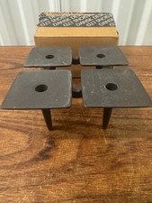 Vintage Jens Quistgaard Dansk Domino Cast Iron Candle Holders w/ Box  picture