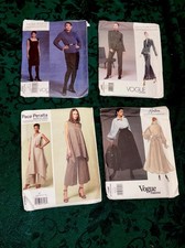 🌺 Four VOGUE DESIGNER PATTERNS Sizes 8-10-12 picture