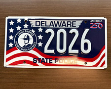 Delaware State Police Camp Barnes License Plate 2026 America 250 picture