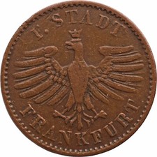 1841 1 Heller Frankfurt Germany Coin (MO3957-) picture