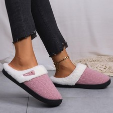 Cozy Non-Slip Indoor Slippers Women's Plush Fleece-Lined Warm Cotton House Shoes picture