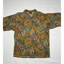 Patagonia A/C Shirt Mens Medium Fish Leaf Pattern Vintage picture