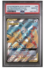 Pokémon TCG 2019 Hidden Fates Moltres & Zapdos & Articuno GX 66/68 PSA 10 picture