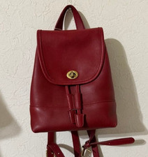 Vintage Coach 9960 Daypack Red GLOVE TANNED LEATHER Made in the USA 1996 picture