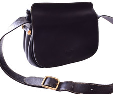 BALLY Made in Italy Black Leather Saddle Bag Shoulder Crossbody Vintage 90s  picture
