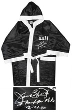 James Buster Douglas Signed Title Black Boxing Robe w/I Beat Iron Mike - SS COA picture