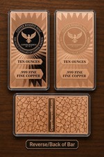 COPPER RESERVE MINT - TWO - 10 Ounce Bar SIGNATURE EAGLE Combo. 999 Fine Bullion picture