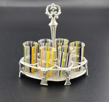 ANTIQUE GERLACH GERMANY DRINK CARRIER WITH GLASSES ~ALL ORIGINAL~ DOLLHOUSE picture