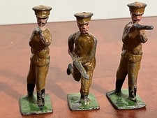 Vintage Britains Ltd Lead Infantry Soldiers Lot of 3 Khaki Firing Running picture