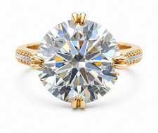 RARE 10 Ct Certified White Diamond Solitaire Cocktail Ring-FREE Diamond Studs picture