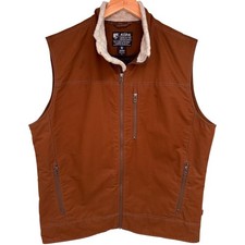 KÜHL Mens XL Beige Patina Dye Brown Burr Vest picture