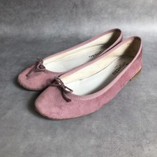 Repetto Flat Ballet Shoes Pumps Ribbon EU 38.5 Suede Pink Authentic picture