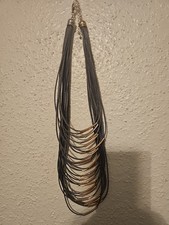 Avon  Gray Suede And Gold Slide Bar Necklace picture