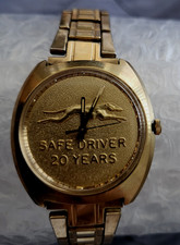Jostens RARE Men's GREYHOUND 20 Yr. Safe Driver Award Watch Quartz Swiss “As Is