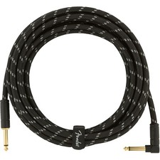 Fender Deluxe Series Straight to Angle Instrument Cable 15 ft. Black Tweed picture