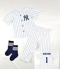 Personalized Jersey Navy Blue Pinstripe Pants Socks picture